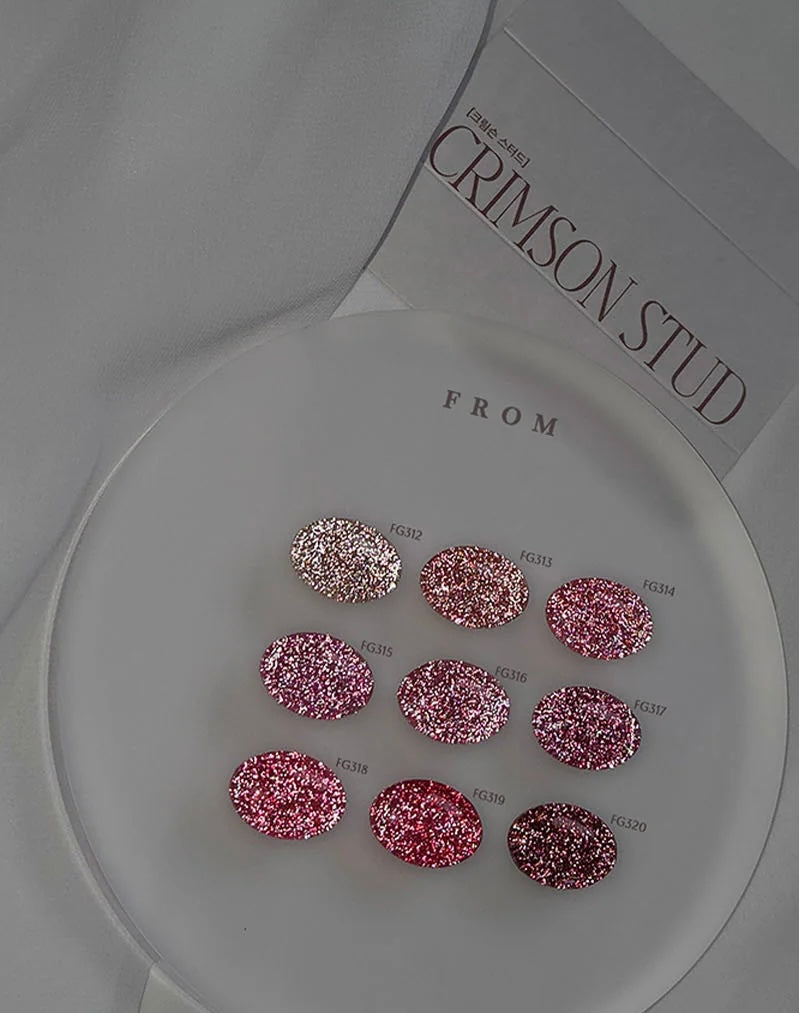 [ Pre-Order ] F gel Crimson Stud Collection- 9 color glitter set