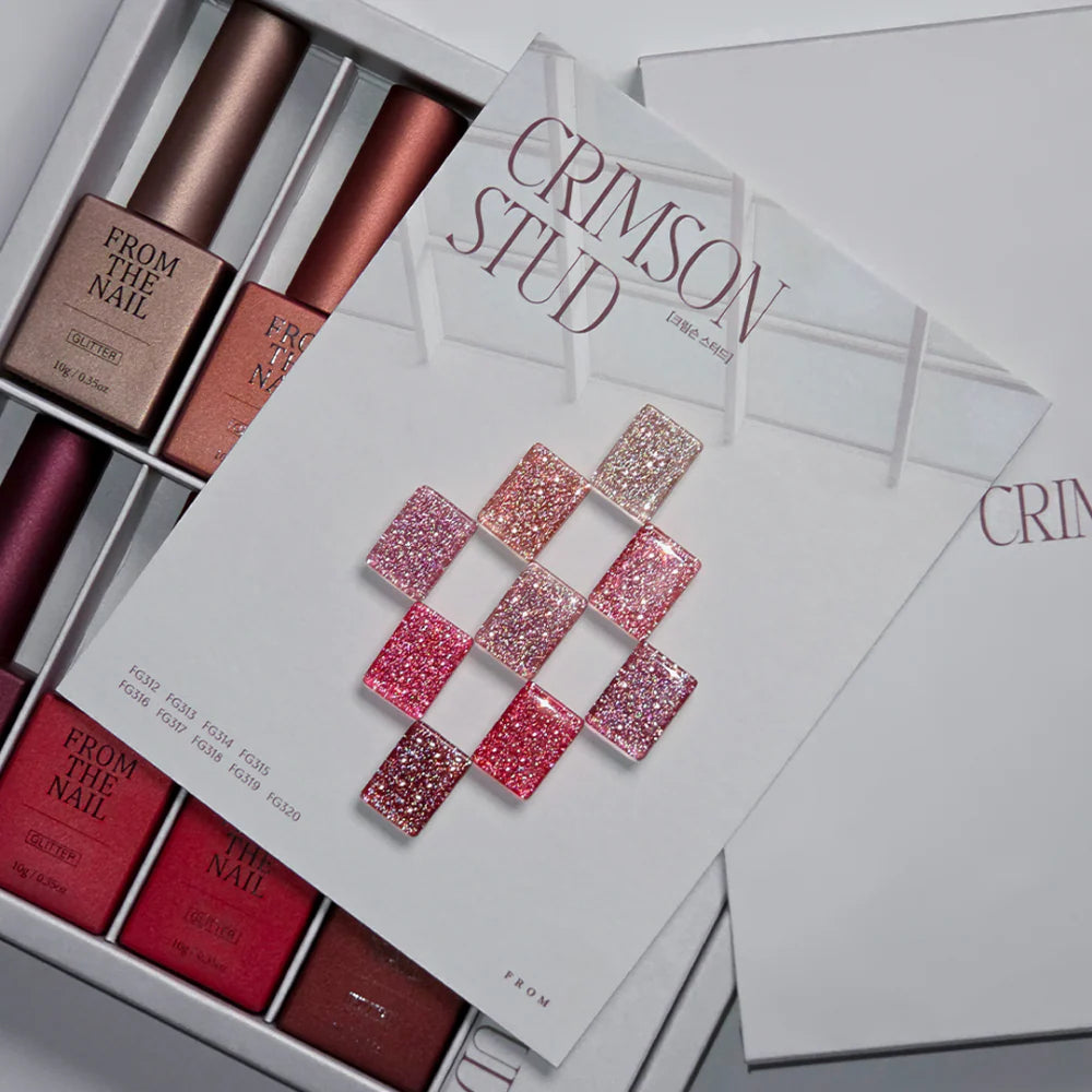 [ Pre-Order ] F gel Crimson Stud Collection- 9 color glitter set
