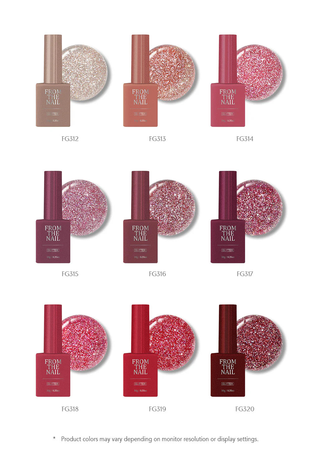 [ Pre-Order ] F gel Crimson Stud Collection- 9 color glitter set