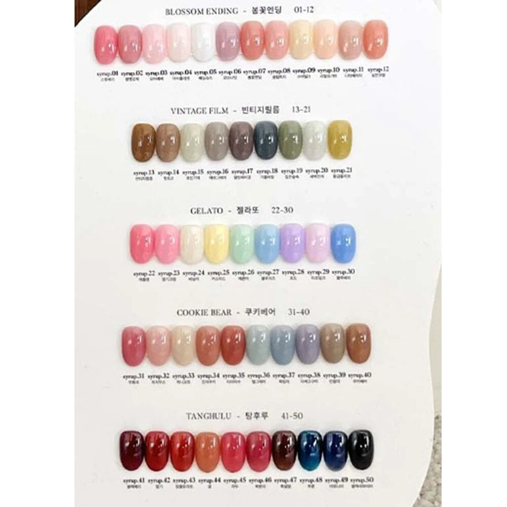 [ Pre-Order ] Yogurt Nail Syrup Gel 50 Colors Set
