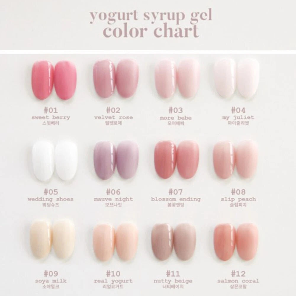 [ Pre-Order ] Yogurt Nail Syrup Gel 50 Colors Set